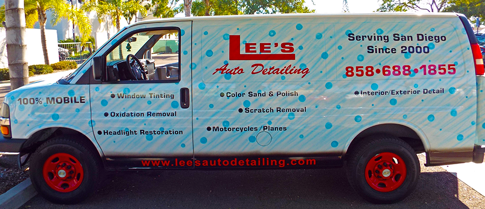 Lee's Auto Detailing Blue Van